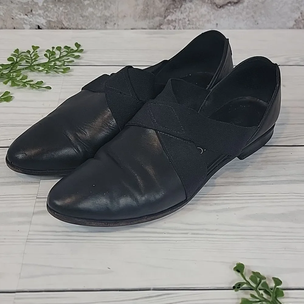 Franco Sarto Loafer Leather Flats in Black Womens Size 10